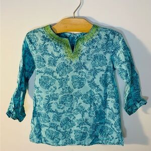 Blue Indian cotton toddler beach coverup